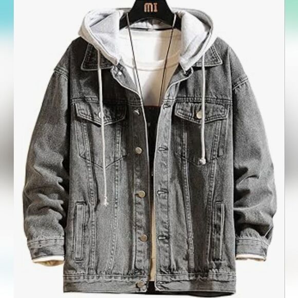 DOSLAVIDA Men's/Unisex Distressed Denim Button Down Jean Jacket - NWT - Picture 4 of 7